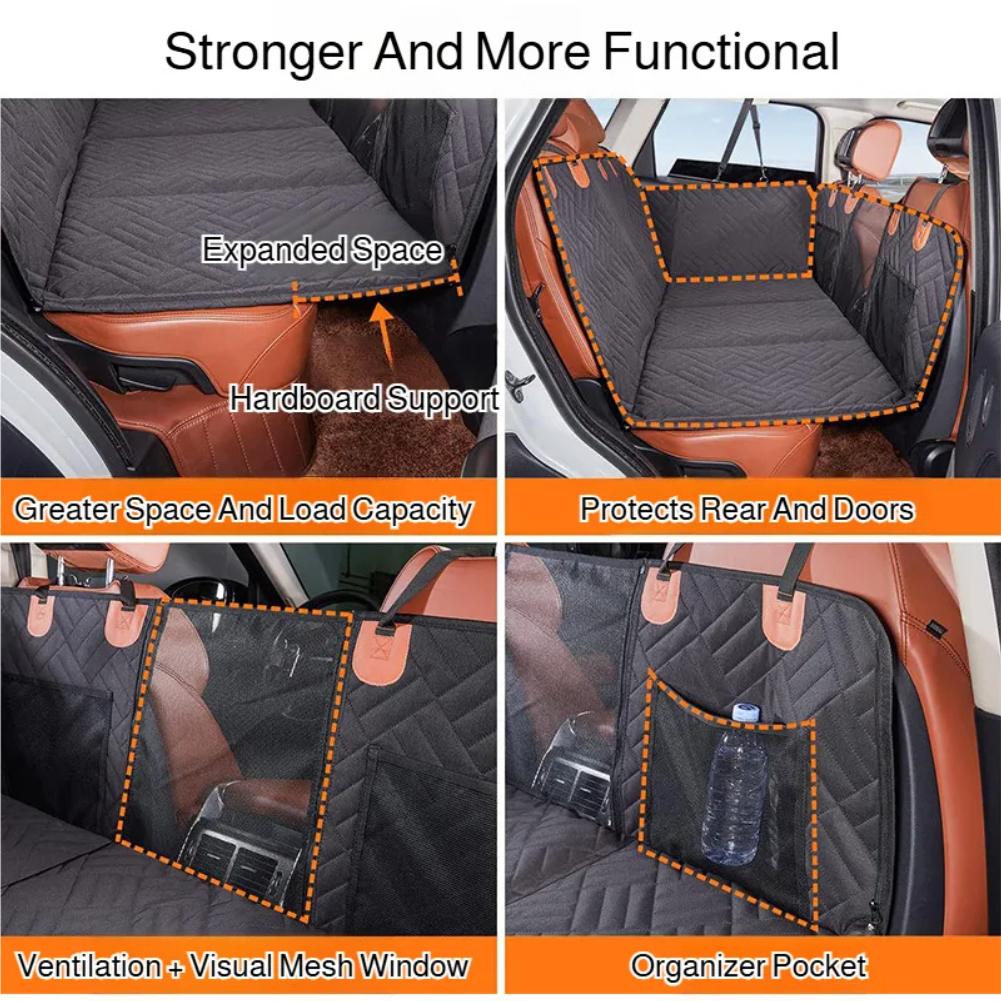Removable Car Mat Hardboard Extension Dog Kennel Waterproof Scratch Proof Car Pet Hammock Rear Seat Travel Mat Dog Seat Cover