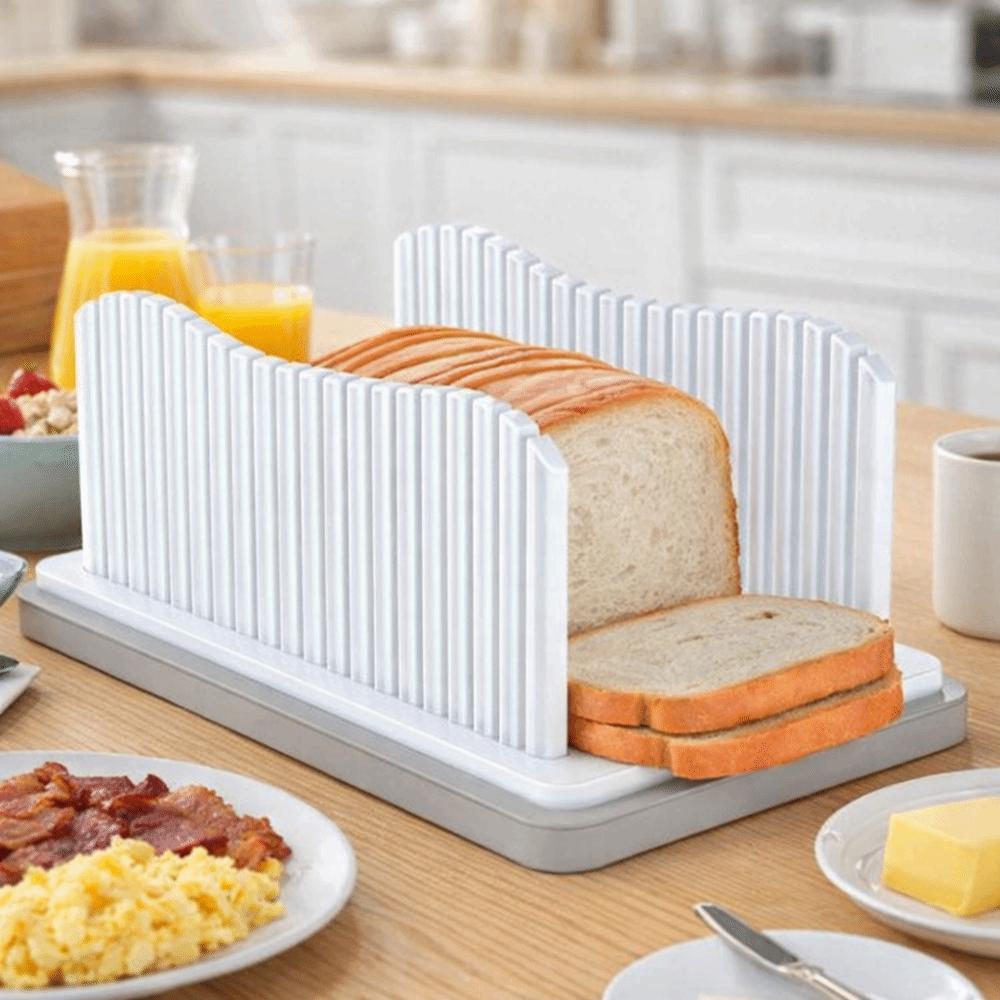 Adjustable Width Manual Bread Slicer with Bread Crumb Tray Bread Slicing Plate  Kitchen