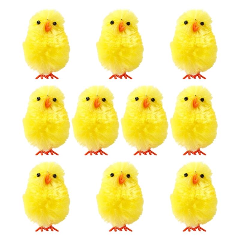 10 Stück 4 cm kleines gelbes Küken Osterdekoration Plüsch Polyester Küken Ornament Für Handgefertigte Bastelarbeiten Nähen Verzierungen