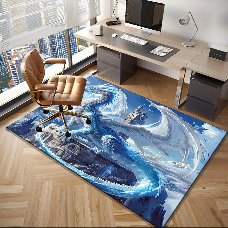 

Enchanting Blue Dragon Rug for Fantasy Lovers | Detailed Mythical Creature Design Unique Office Floor Mats Skid resistant carpet 50x80cm