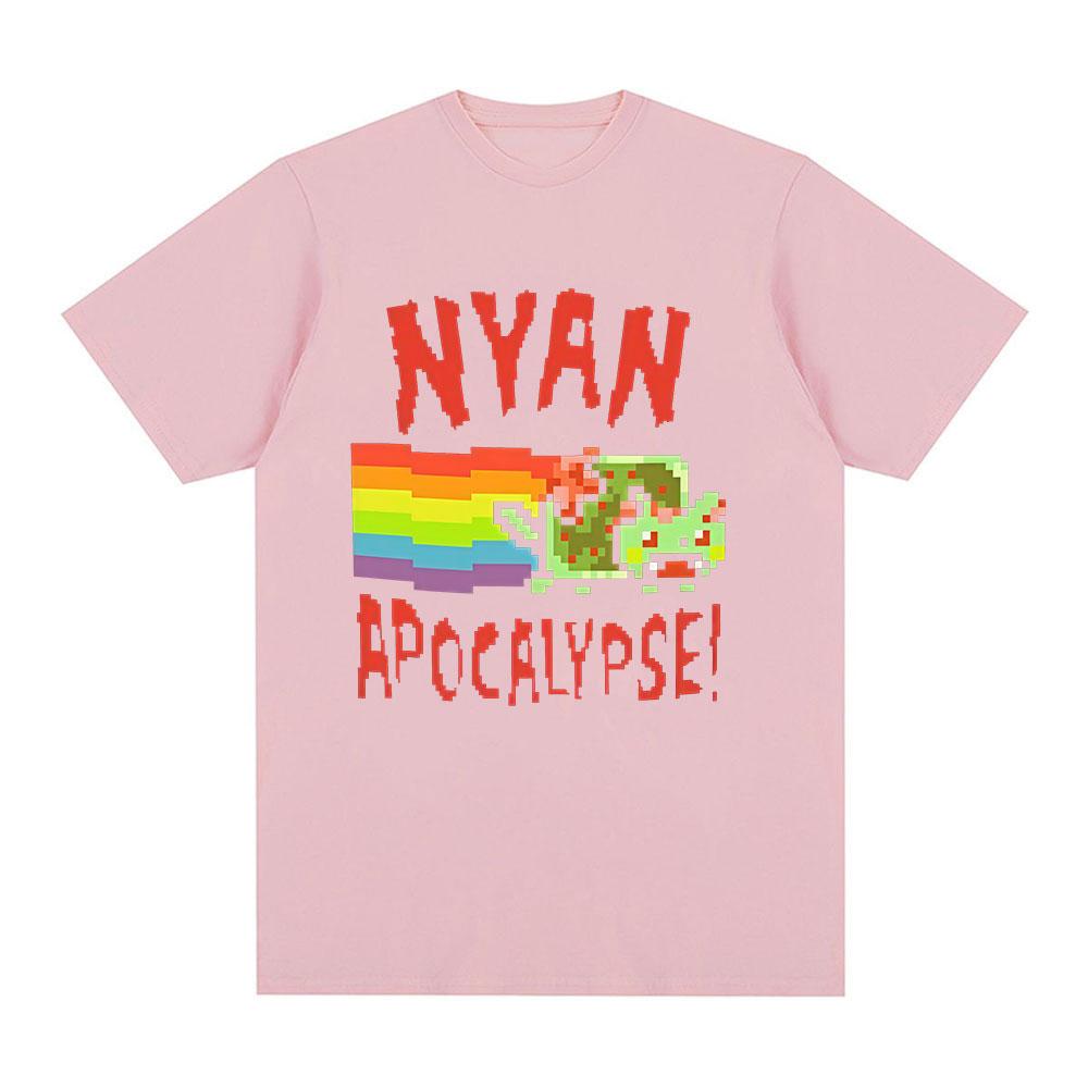 Nyan Rainbow Cat Funny Meme T-shirt Men Women Clothing Fashion Casual T-shirts Kawaii Harajuku Short Sleeves T Shirts Streetwear