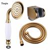 Gold Bathroom Shower Head Water Saving Brass Telephone Style Hand-held Shower Head Sprayer Tap Banheiro Lavabo Ducha plumbing