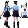 HASAKI Halloween Christmas Police Girl Uniform 7-Piece Set Cosplay Kids Costume Officer Disguise Short Sleeve Cute Popular Transformation Event Party