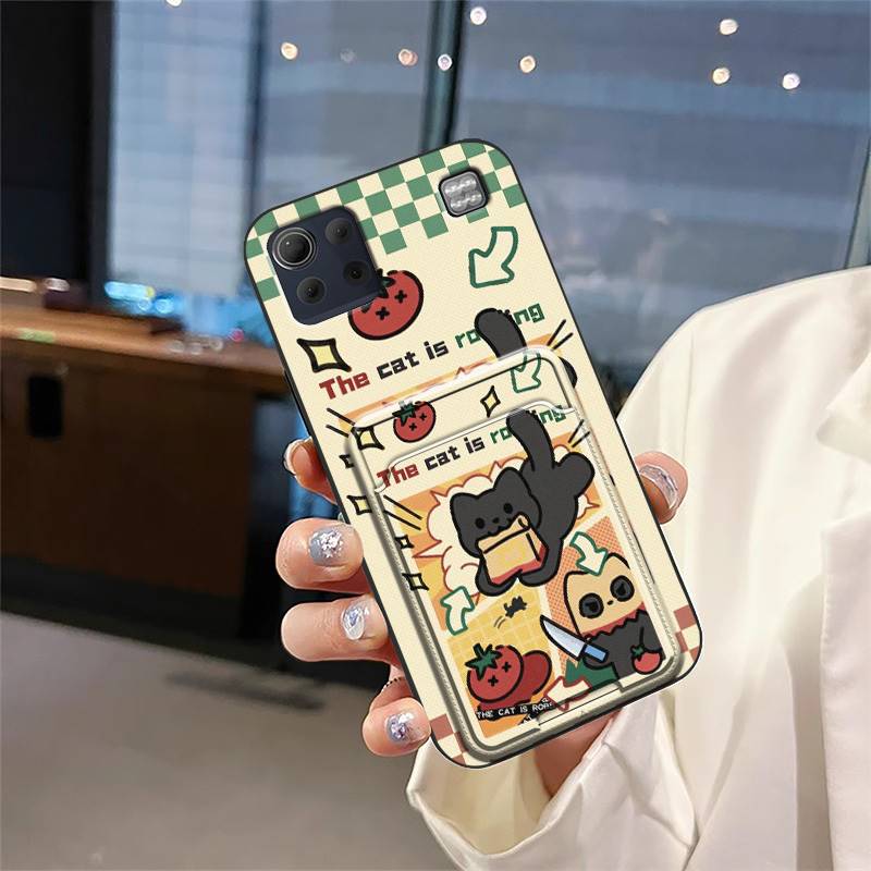 Back Cover Graffiti Phone Case For LG K92 5G/Q92 Card sleeve Card slot Card bag Cute Waterproof Durable Anti-knock TPU