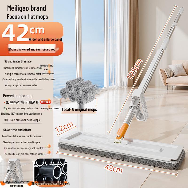 Dual-Use Flat Mop 2025: Wet/Dry Hands-Free Cleaning