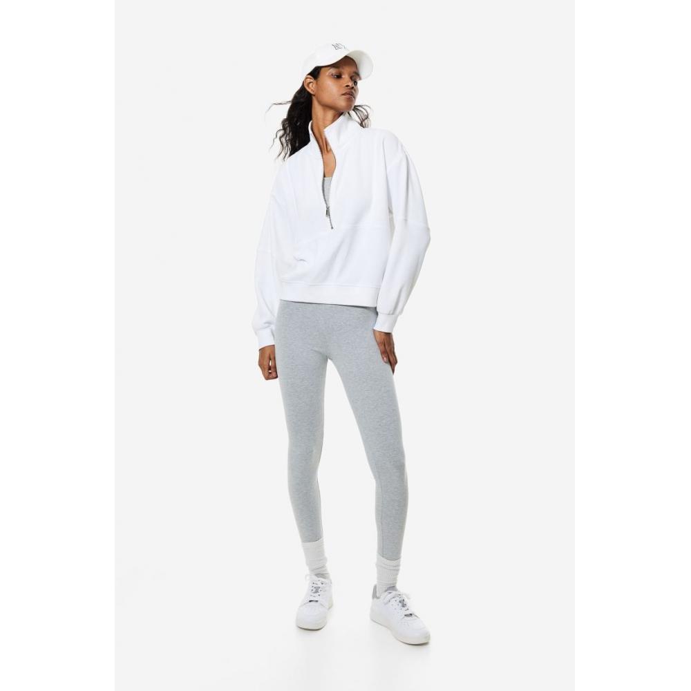 

H M Zip Detail Sweatshirt White