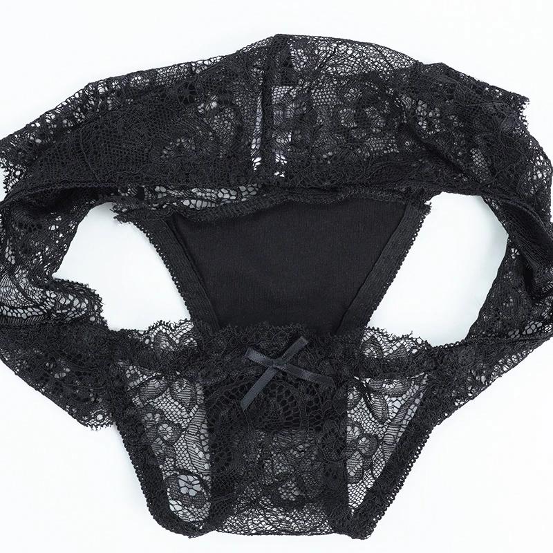 Sexy Ladies Lace Transparent Panties Low-Rise Lingerie Female Hollow Out Underpants Comfortable Short See Through Briefs