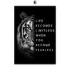 Black White Lion Tiger Leopard Beast Quotes Nordic Posters And Prints Wall Art Canvas Painting Pictures For Living Room Decor