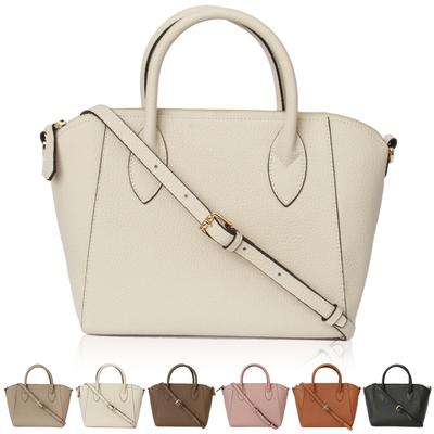 LASIEM El Çantası Omuz Çantası Hakiki Deri 2 yönlü PET Şişe Büyük Çanta Omuz Askılı Çanta Hafif Deri M Beden Fildişi Kadın "500ml Uyumlu"