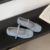 Sheepskin Version~ French Bow Gentle Mary Jane Shoes Women's One-word Buckle Ballet Shoes Shallow Mouth Flat Shoes