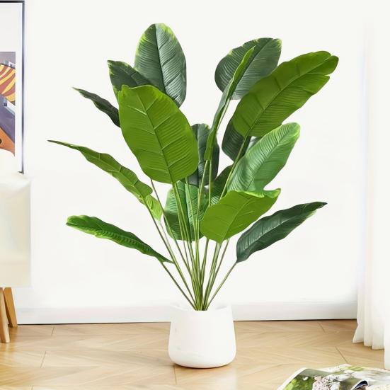 Faux Plantain Plant Artificial Banana Leaf Tree Realistic Fake Greenery