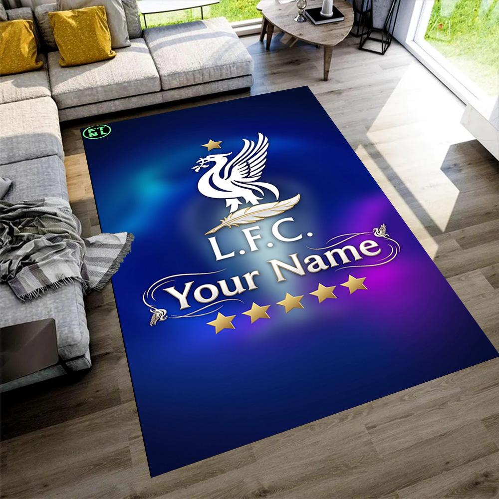 Liverpool Customize Text Floor Mat Perfect for Study Room Dining Room Decorate Room Foyer Anti-slip Rug Decorate Offices Gift for Festivals