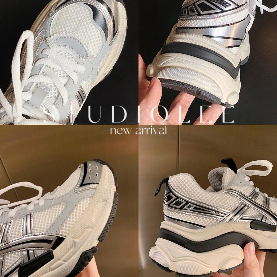 Strictly selected cowhide version grape mother thick-soled lace-up casual height increase sports lightweight Internet celebrity heavy industry dad s