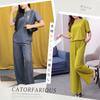 Short Top and Bottom Summer Loose Sweat Gentle On the Loose Autumn [Catorfarious] Women's Pajamas, Sleeves, Loungewear, Set, Clothes, Thin, Fit,