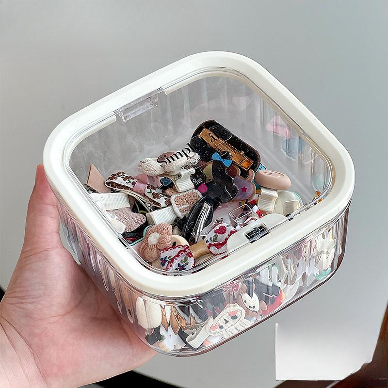 Коробка для хранения аксессуаров для волос настольная шкатулка для драгоценностей большой вместимости с крышкой органайзер для резинок и заколок для волос для девочек Small transparent 829₽