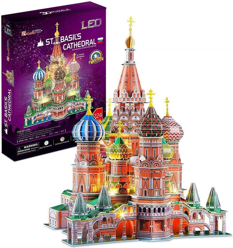 Cubic fun puzzle 3d led katedra św. bazyla- l519h 128 elementów