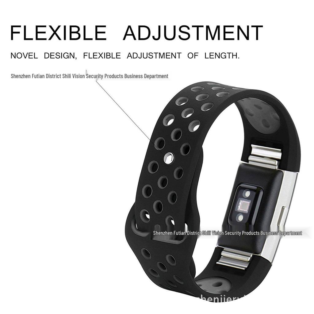 Fitbit Charge 2 Two-Tone Silicone Sport Strap with Heart Rate Compatibility
