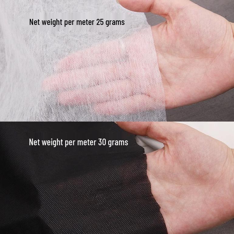 Thin Black & White Fusible Non-Woven Interlining - Single-Sided Adhesive for Clothing Accessories