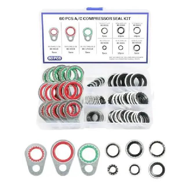 AC Compressor O-Ring Kit for GM - 60pcs High Temp Nitrile Seals for Buick Chevrolet Car Models 60pcs