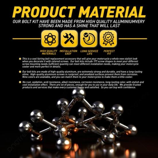 177Pcs For Yamaha M6 M5 Motorcycle Complete Fairing Bolts Kit Screws Nut Set