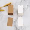 100pcs 7x4cm Paper Tag Kraft White Packaging Label With Rope DIY Label Wedding Party Gift Decorating Tag Cookie Packaging