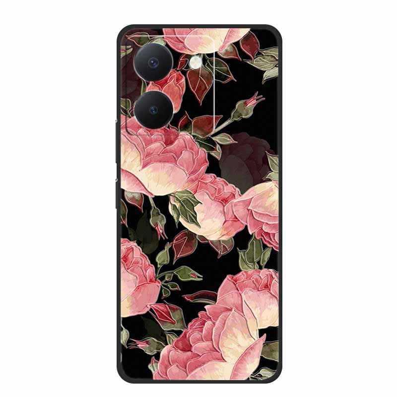 3D Emboss Case For Vivo Y27s Phone Case Relief Black Silicone Soft Back Cover Coque Funda For Vivo Y27s Case Y 27 s Capas 6.64"