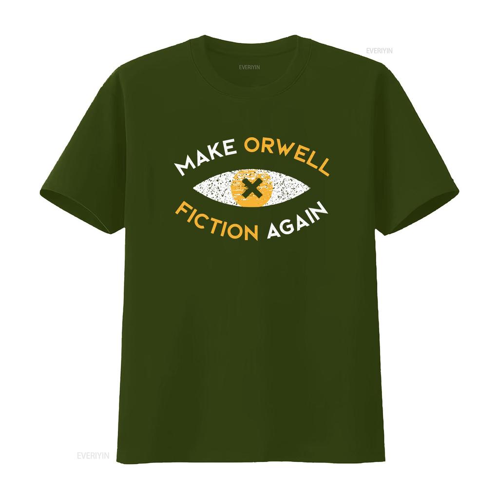 Unisex Orwell Fiktion Auge Aufdruck T-Shirt Make Again Schwarz Größen S 3XL Vintage Mode Unisex Designer Kleidung Atmungsaktiv