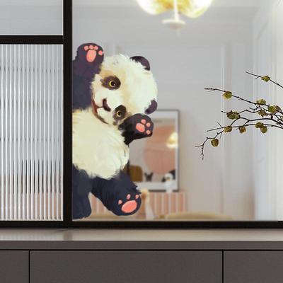 ملصقات حائط مزخرفة من مادة PVC Naughty Panda لتزيين غرف نوم الأطفال والبنات والأولاد