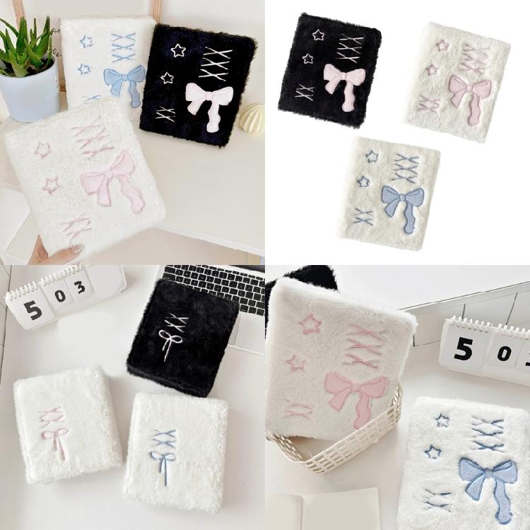 Plush Photocard Binder 6 Hole Pre-punched Photo Card Binder Sleeve 4 Pocket Card Sleeve for Photo Card Binder Album