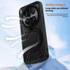 For vivo X200 Ultra 5G Case Magnetic Kickstand Hollow Heat Dissipation Silicone + PC + Metal Bumper Phone Cover
