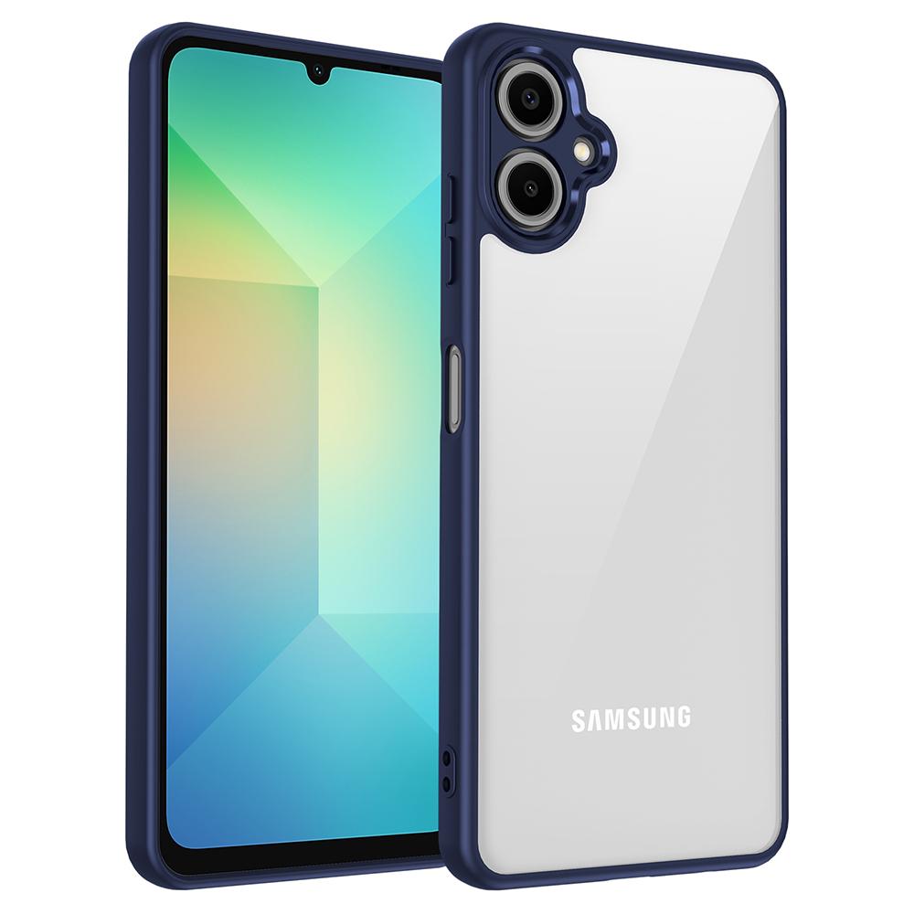 

Для Samsung Galaxy A06 4G Чехол Матовый на ощупь Прозрачный ПК+ТПУ Ударопрочный Задняя крышка телефона Blue