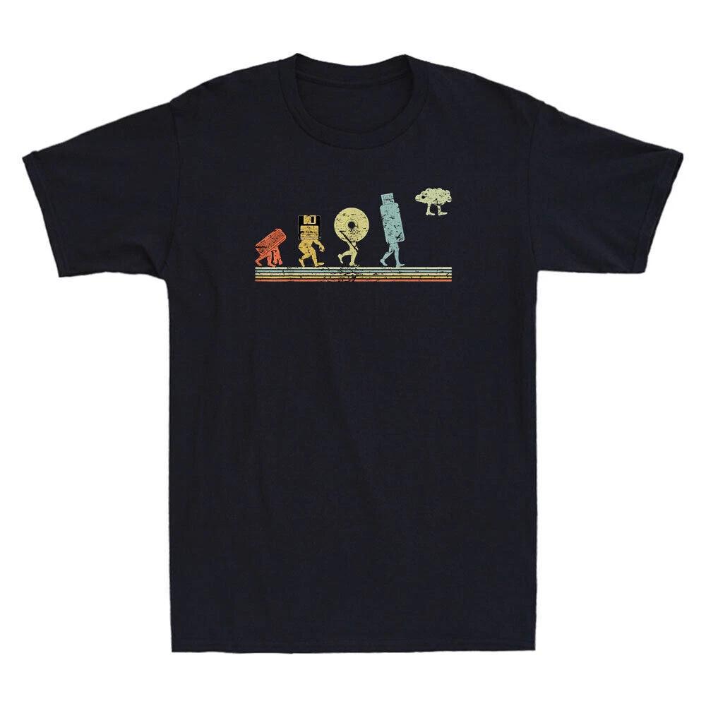 Evolution Cloud Coding Programming Funny Graphic Vintage Men s T-Shirt Gift Tee M