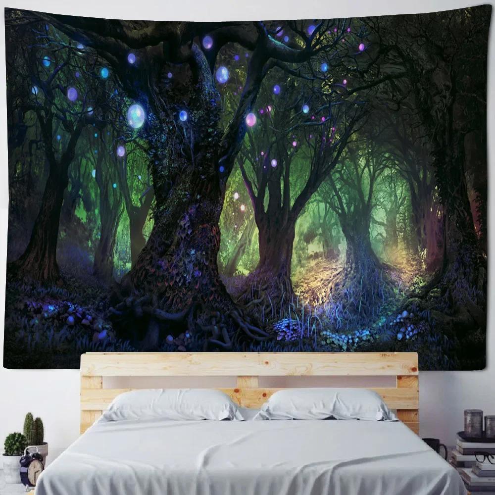 Mysterious Tree Tapestry Wall Decoration Blanket Room Background Poster Bohemian Home Art Decoration Hanging on the Wall