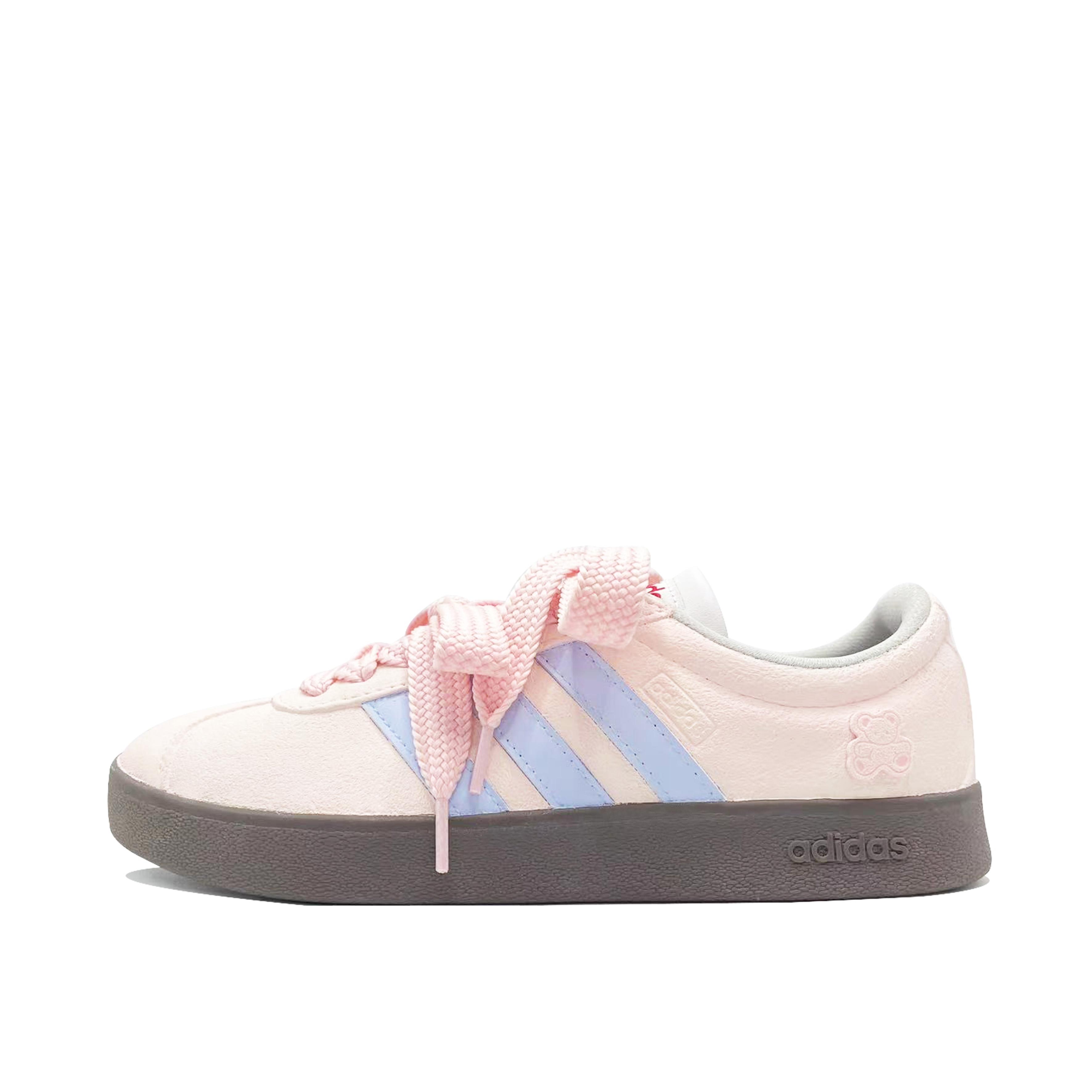 

Adidas VL COURT 2.0 Strawberry Bear Coverage Quick Dry Lightweight Low top Skateboard Shoes Unisex Pink Blue HQ1802(Team847-) 36⅔