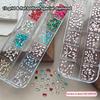 12 Grids Mixed Shape Colorful  Nail Art Decoration Multi Size Flat Back  Nail Gel Diy Nail Accessories