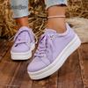 Fashion 2025 Autumn New Thick Soled Lace Up Casual Sneakers Round Toe Shoes for Women Comfortable Platform Vulcanize Shoes Size 36-43