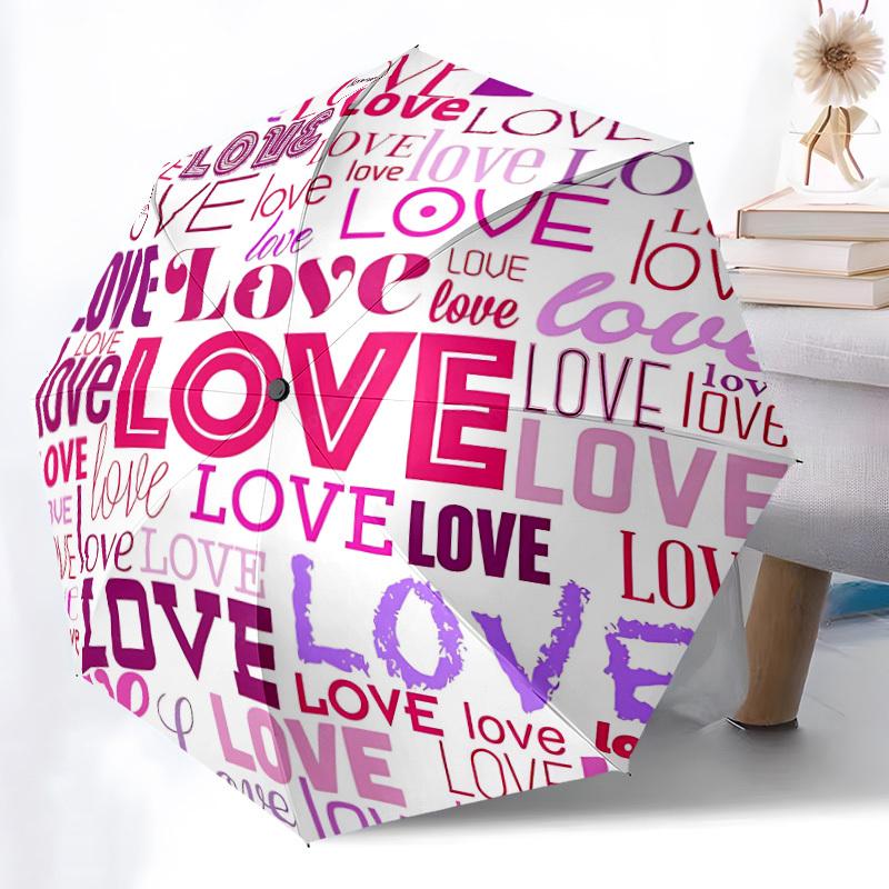 

1pc Love Heart Automatic Folding Umbrella Durable Iron Frame,All Seasons Home Travel Outdoor Multifunctional Umbrella yy251115154