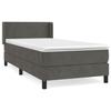 VidaXL Lit à sommier tapissier et matelas Gris foncé 90x190 cm Velours - Modèle 3130812