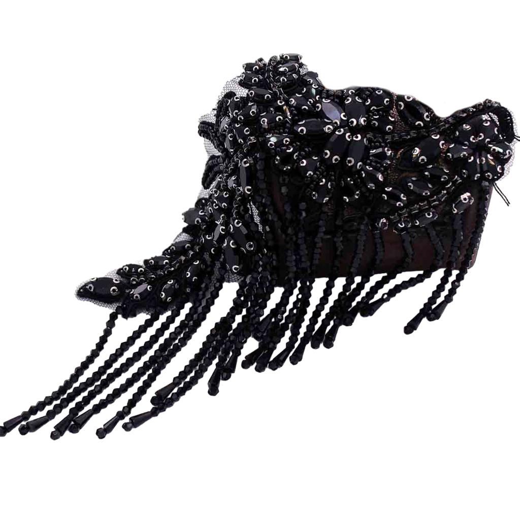 British Style Handmade Shoulder Jewelry Tassel Rhinestones Epaulettes Clothing Accessories Epaulet Shoulder Brooches