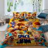 Ensemble couette et taie d'oreiller classique sur le thème du film de science-fiction Space Jam, imprimé en 3D, ensemble de literie pour enfants, décoration de chambre peut être personnalisé