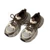 Casual sports shoes women's 2025 spring Internet celebrity popular dad shoes leather breathable thick sole heightening lightweight running shoes