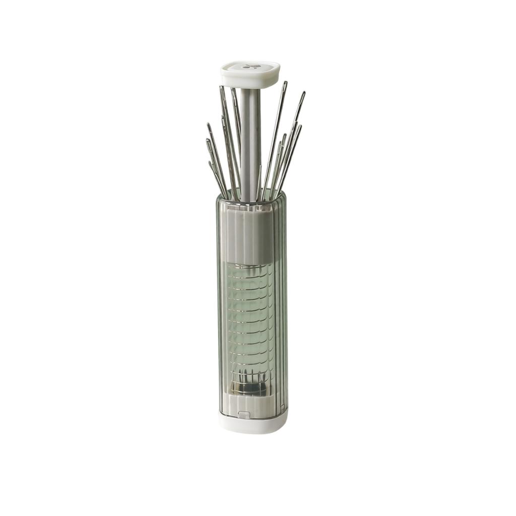 Magnetic Press Storage Needle Case Set with Transparent Container and Stainless Steel Needles for Sewing and Crafting Organization