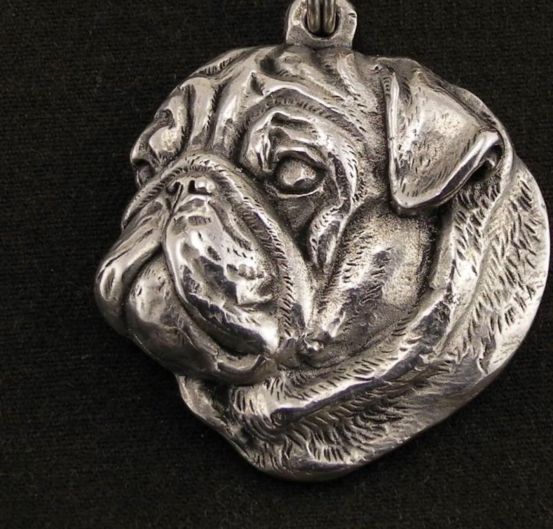 Pug I - Necklace with dog, silver-plated pendant for dog fan, unique jewelry by Art-Dog brand
