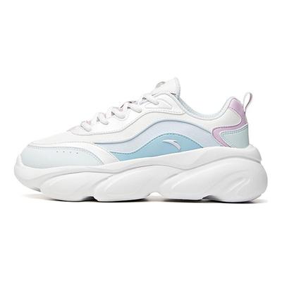 Cat Paw Casual Cushioning Slip Resistant Abrasion Resistant Coverage Low Top Chunky Sneakers Women's White Blue 922048894-2