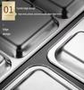 304 Stainless Steel Compartment Meal Tray for Kindergarten Students, Adults, and Canteens