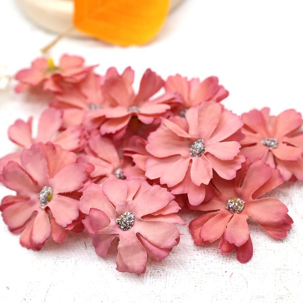 20PCS DIY Flower Patch Fabric Exquisite Silk Flower Flower Applique Hair Clips Decor
