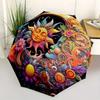 1pc Sun and Moon Flowers Automatic Opening and Closing Folding - A Good Choice for Gifts, Fashionable and Convenient Umbrella With Cute Cart