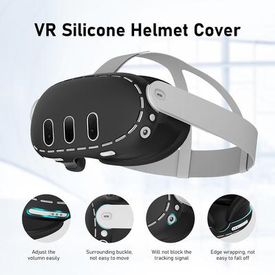 Silikonové kryty na sluchátka a brýle, nárazuvzdorný ochranný kryt, ochranný kryt pro VR sluchátka, proti poškrábání, proti prachu pro Meta Quest 3