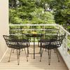 5 Piece Outdoor Dining Set Black Poly Rattan