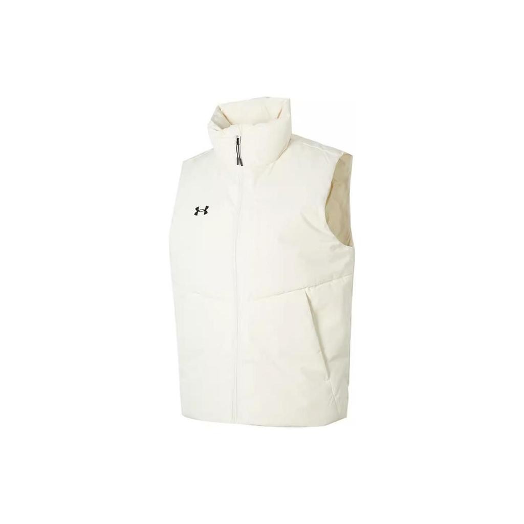 Under Armour Solid Color Stand Collar Sport Outdoor Running Casual Down Vest Unisex Vests White 23600803-101